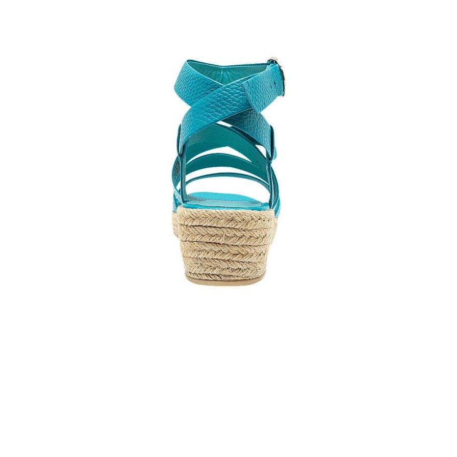 Zapatos Bon-Bonite | Espadrila En Cuero Color Turquesa