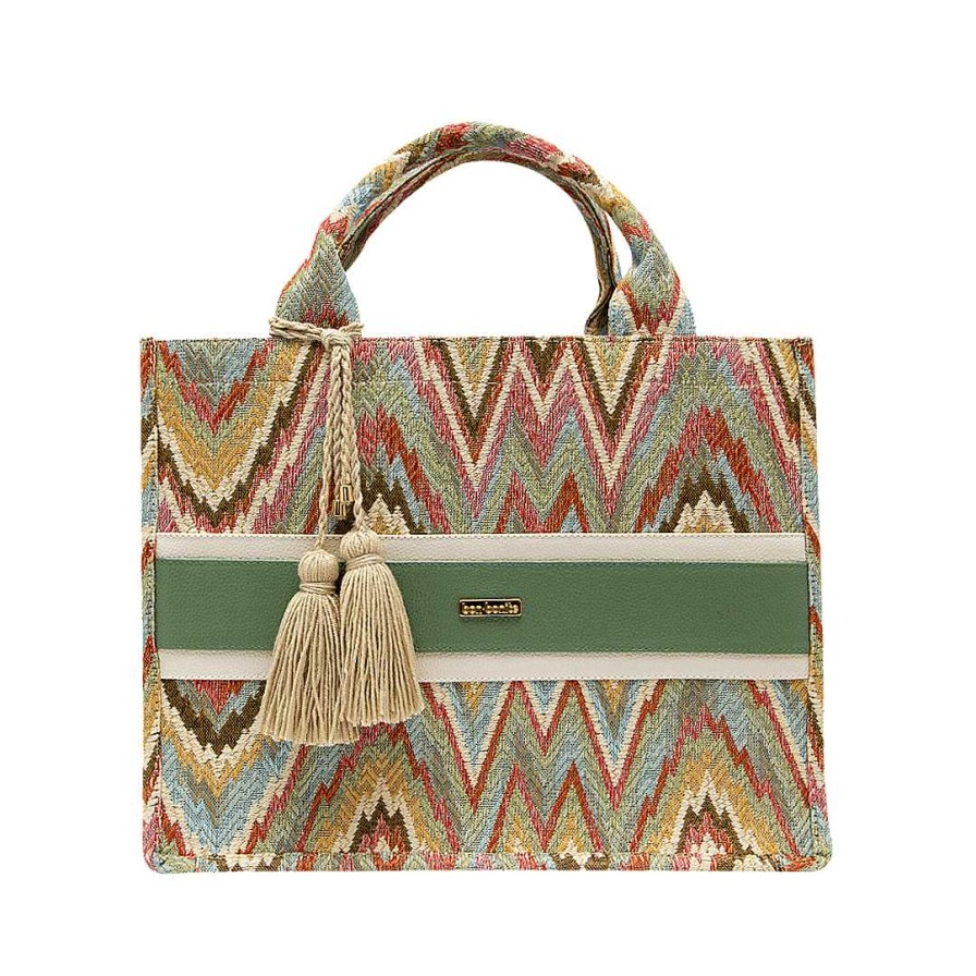 Bolsos Bon-Bonite | Cartera En Textil Color Verde Sabila