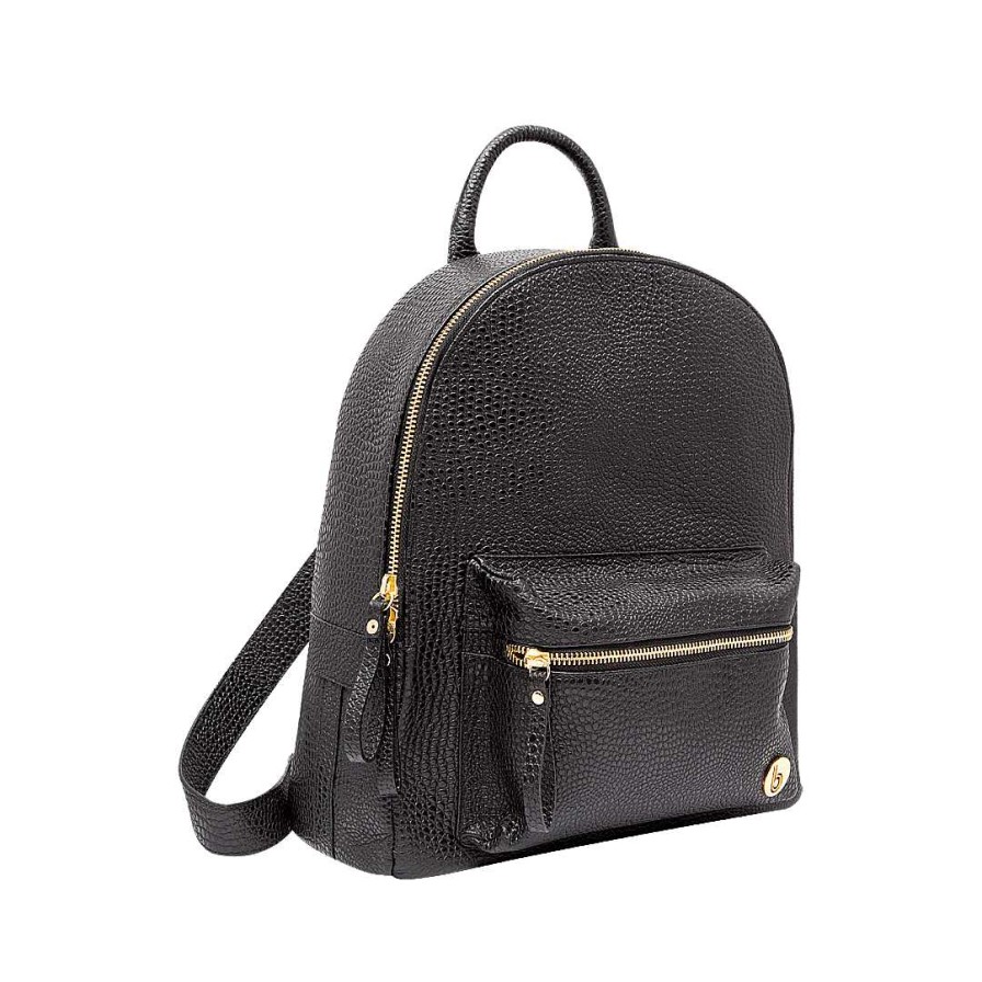 Bolsos Bon-Bonite | Morral En Cuero Color Negro Onix