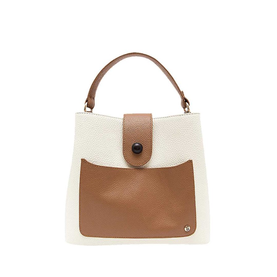 Bolsos Bon-Bonite | Cartera En Cuero Color Blanco Crema Por Miel