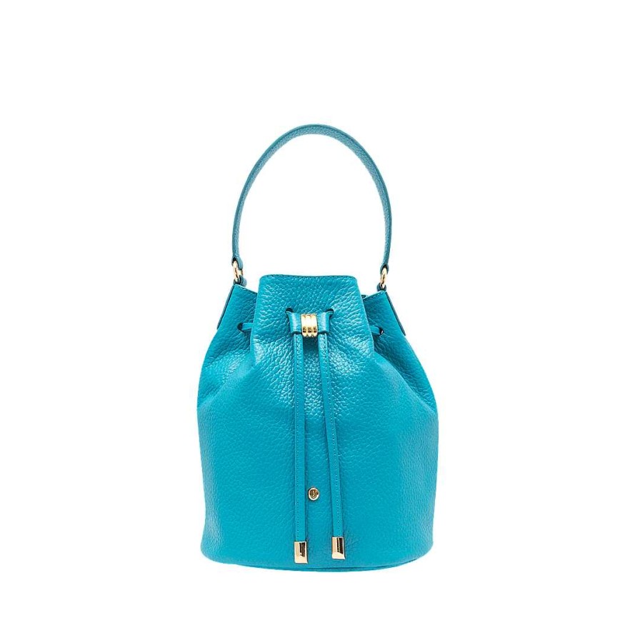 Bolsos Bon-Bonite | Bombonera En Cuero Color Turquesa