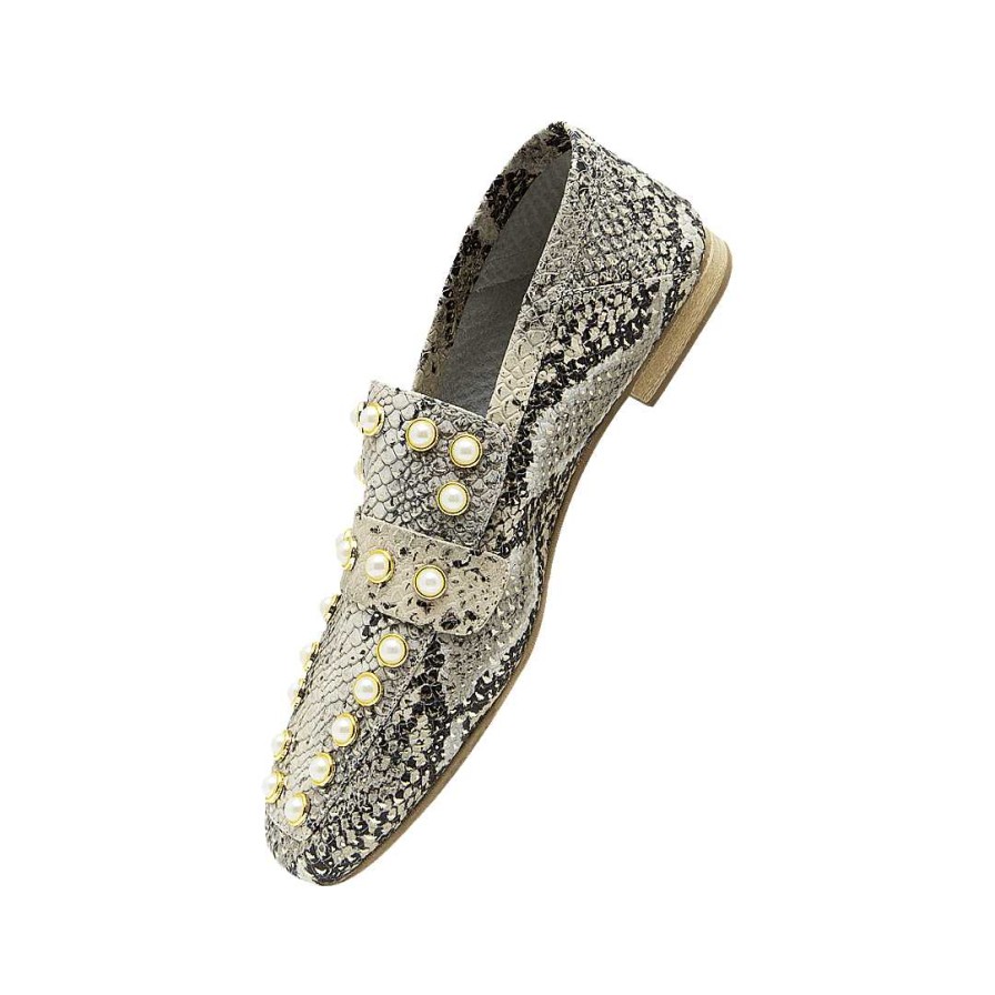 Zapatos Bon-Bonite | Mocasin En Cuero Animal Print