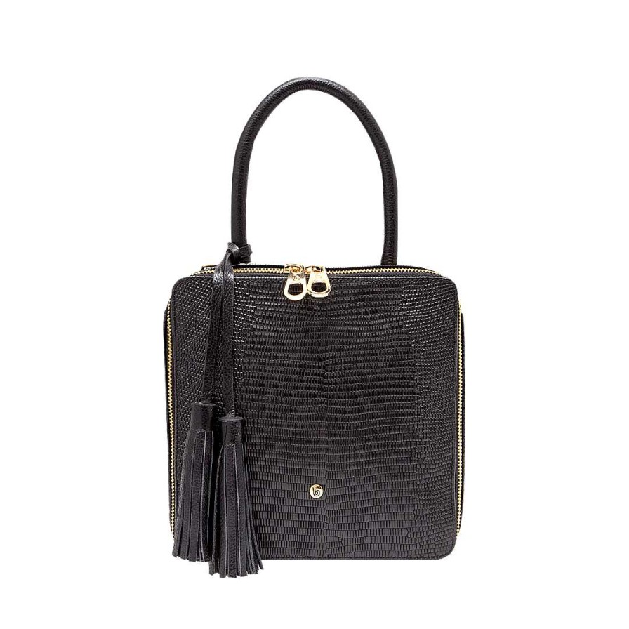 Bolsos Bon-Bonite | Cartera En Cuero Color Negro Onix