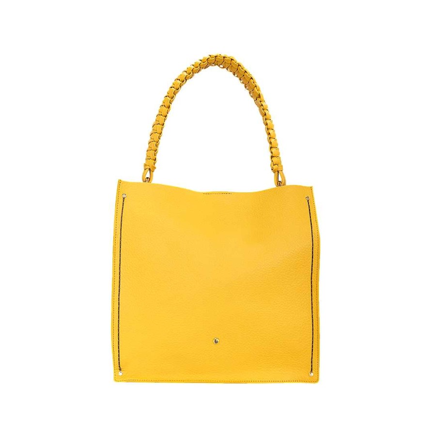 Bolsos Bon-Bonite | Cartera En Cuero Color Amarillo Imperial