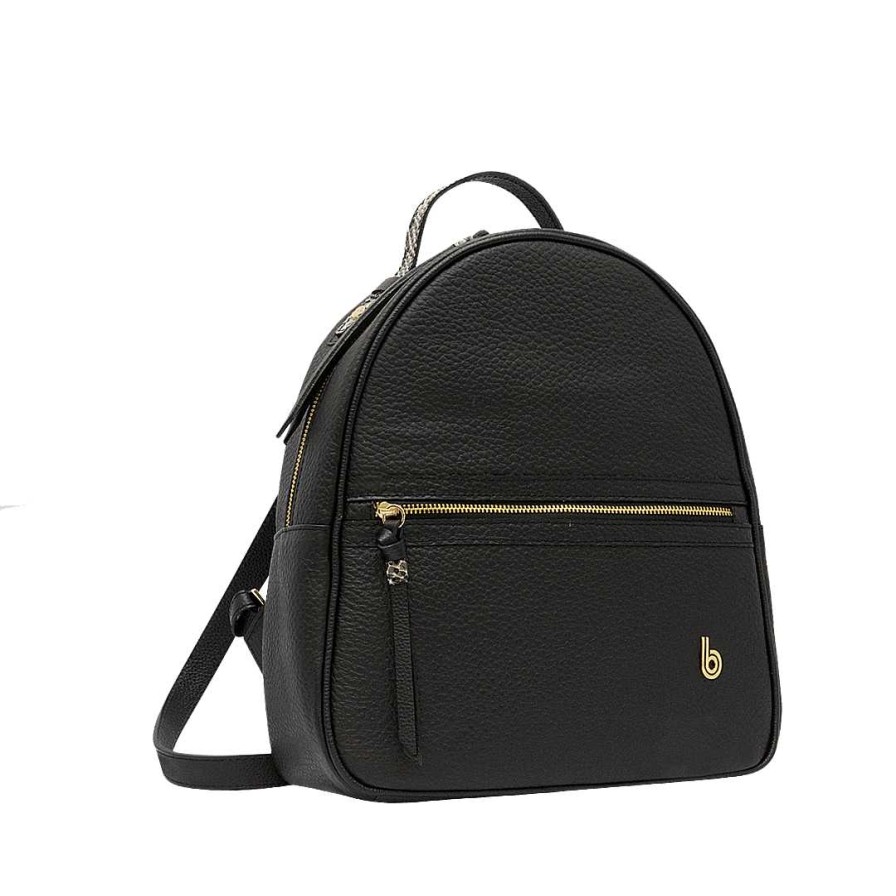 Bolsos Bon-Bonite | Morral En Cuero Color Negro Onix