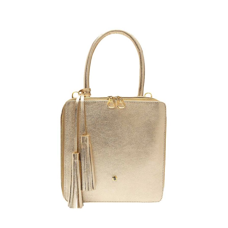 Bolsos Bon-Bonite | Cartera En Cuero Color Oro