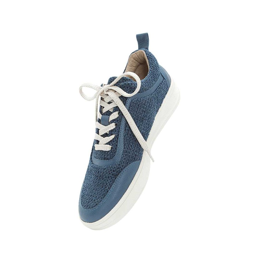 Zapatos Bon-Bonite | Tenis En Cuero Y Textil Color Azul Luna