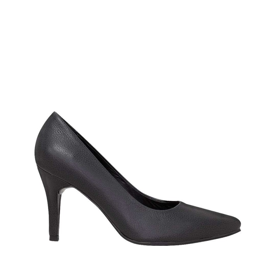 Zapatos Bon-Bonite | Tacones Color Negro Onix En Cuero