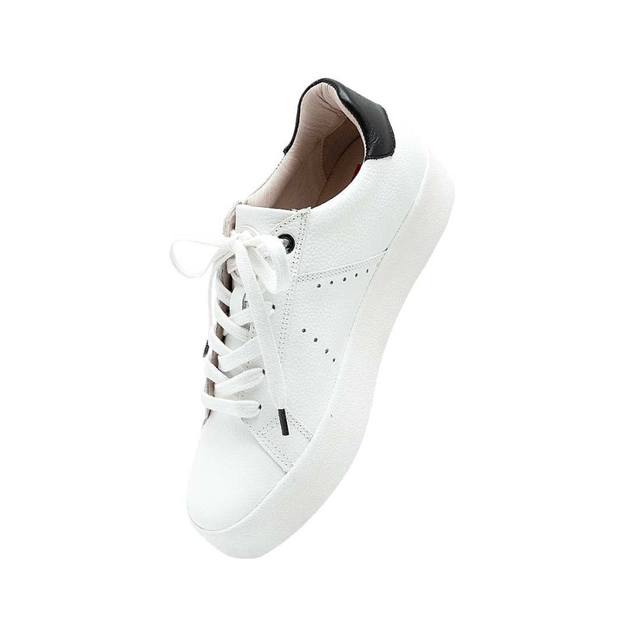 Zapatos Bon-Bonite | Tenis De Plataforma En Cuero Color Blanco Puro