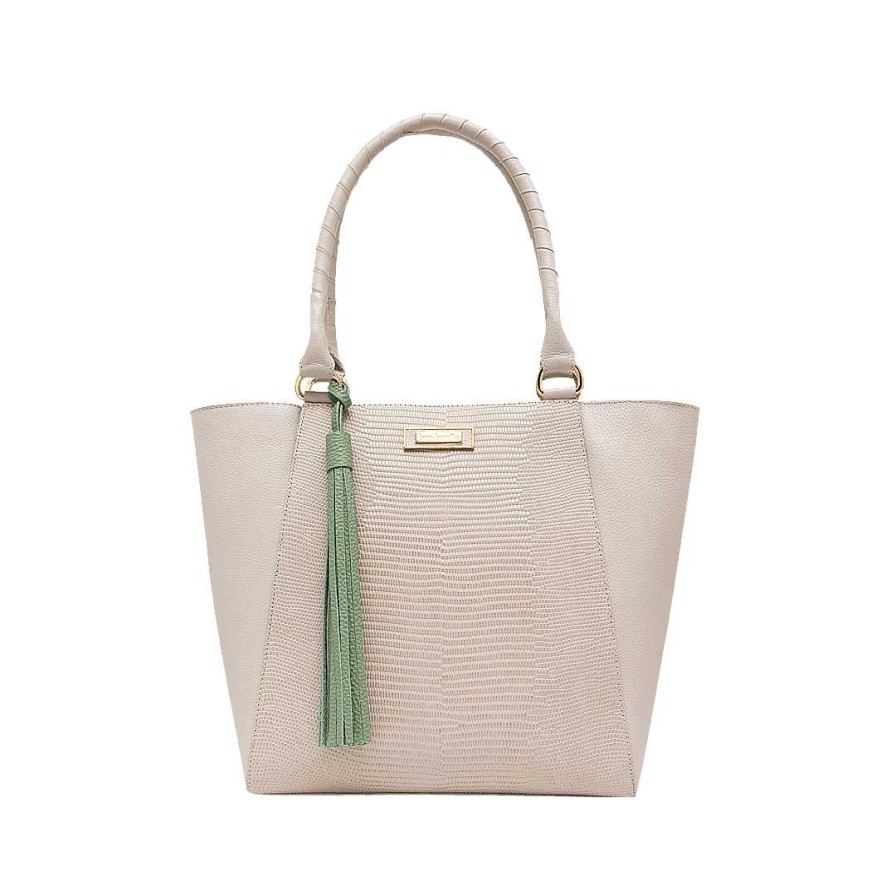 Bolsos Bon-Bonite | Cartera En Cuero Color Blanco Arena