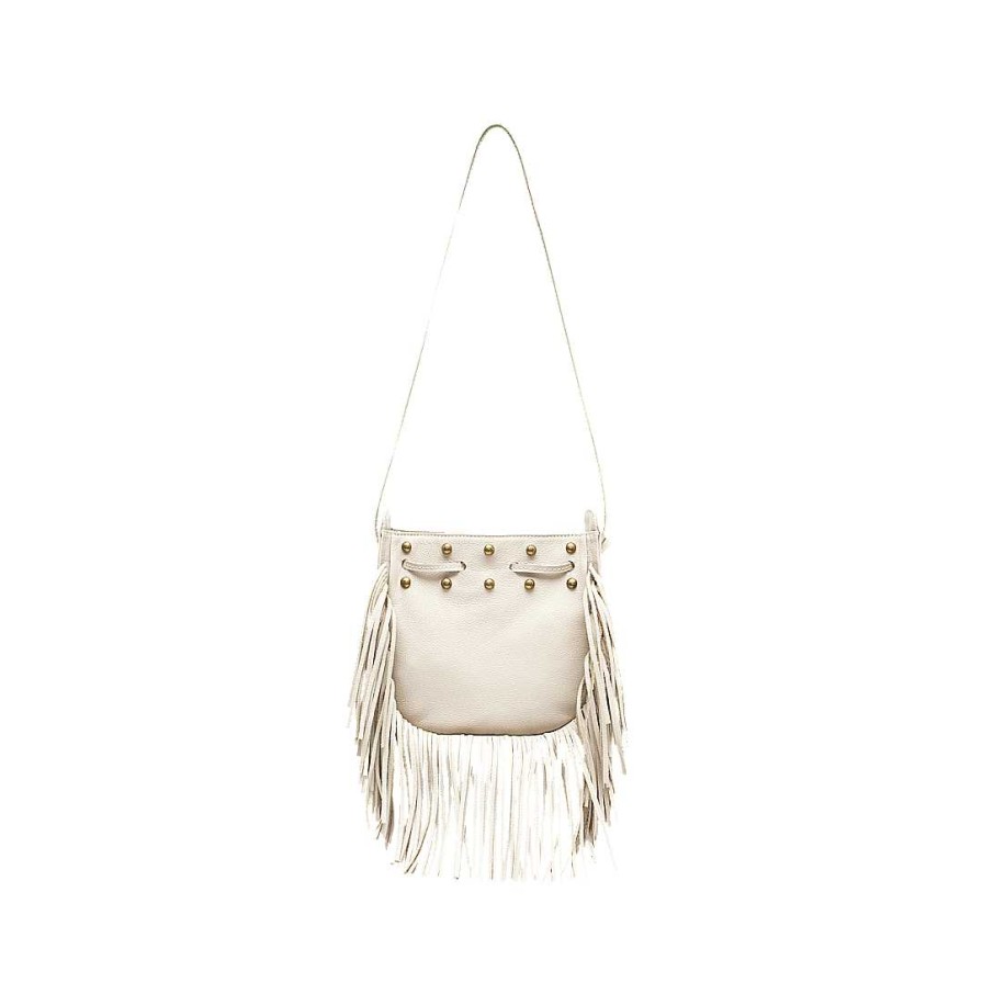 Bolsos Bon-Bonite | Manos Libres En Cuero Color Blanco Arena