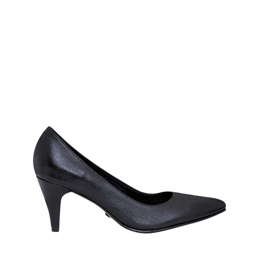 Zapatos Bon-Bonite | Stilettos En Cuero Color Negro Onix