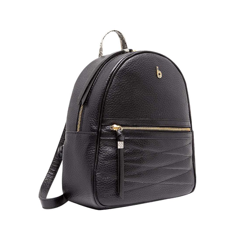 Bolsos Bon-Bonite | Morral En Cuero Color Negro Onix