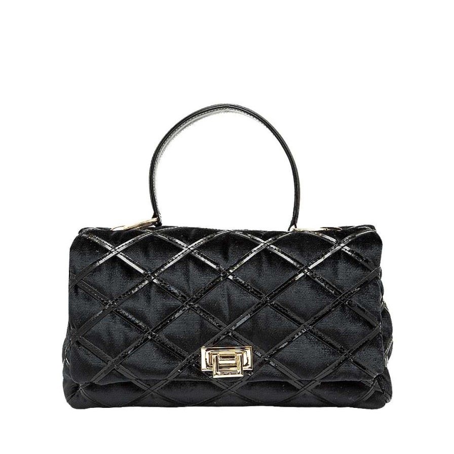 Bolsos Bon-Bonite | Cartera En Terciopelo Color Negro Onix