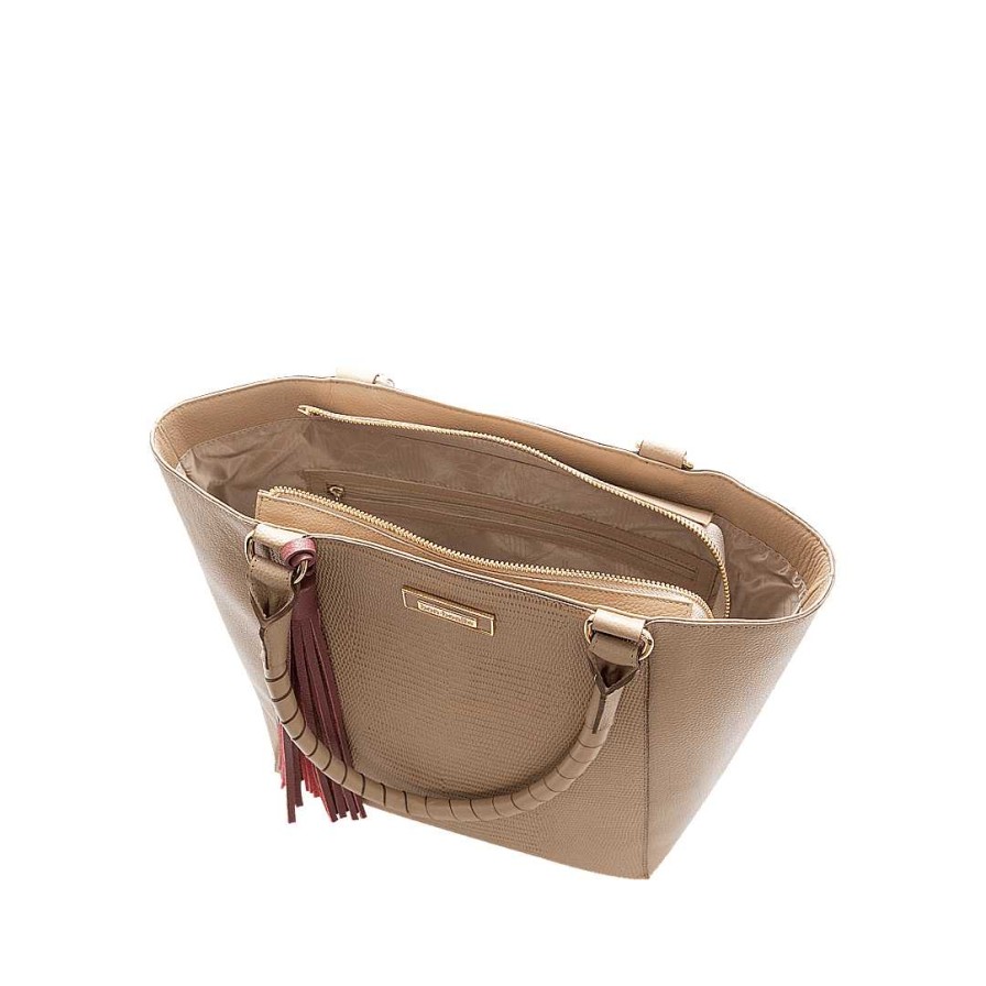 Bolsos Bon-Bonite | Cartera En Cuero Color Capuccino