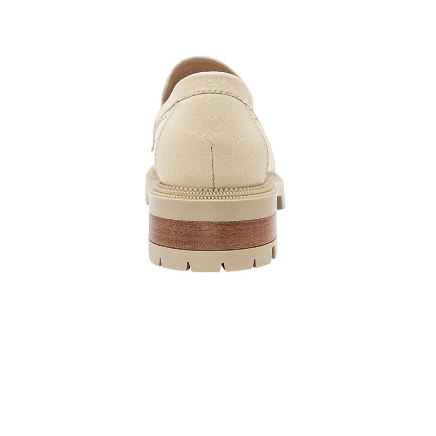 Zapatos Bon-Bonite | Mocasin En Cuero Color Blanco Crema