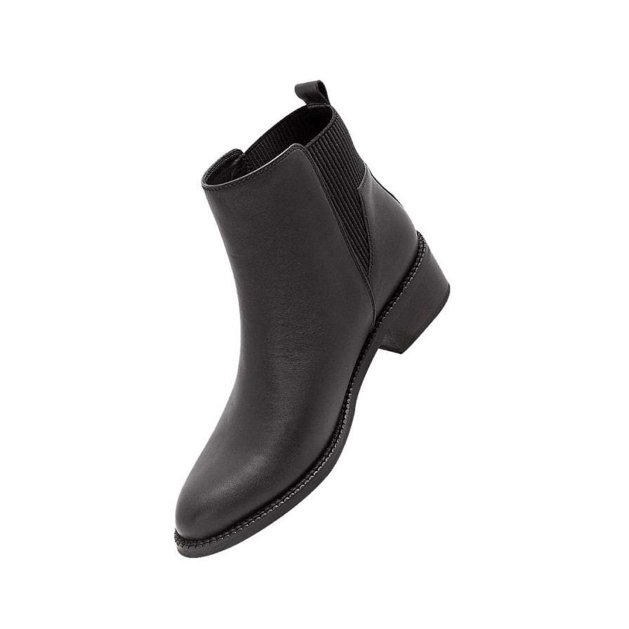 Zapatos Bon-Bonite | Botin En Cuero Color Negro Onix