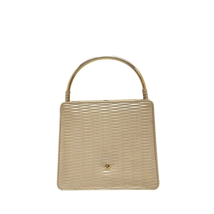 Bolsos Bon-Bonite | Mini Cartera En Cuero Color Oro Nuevo