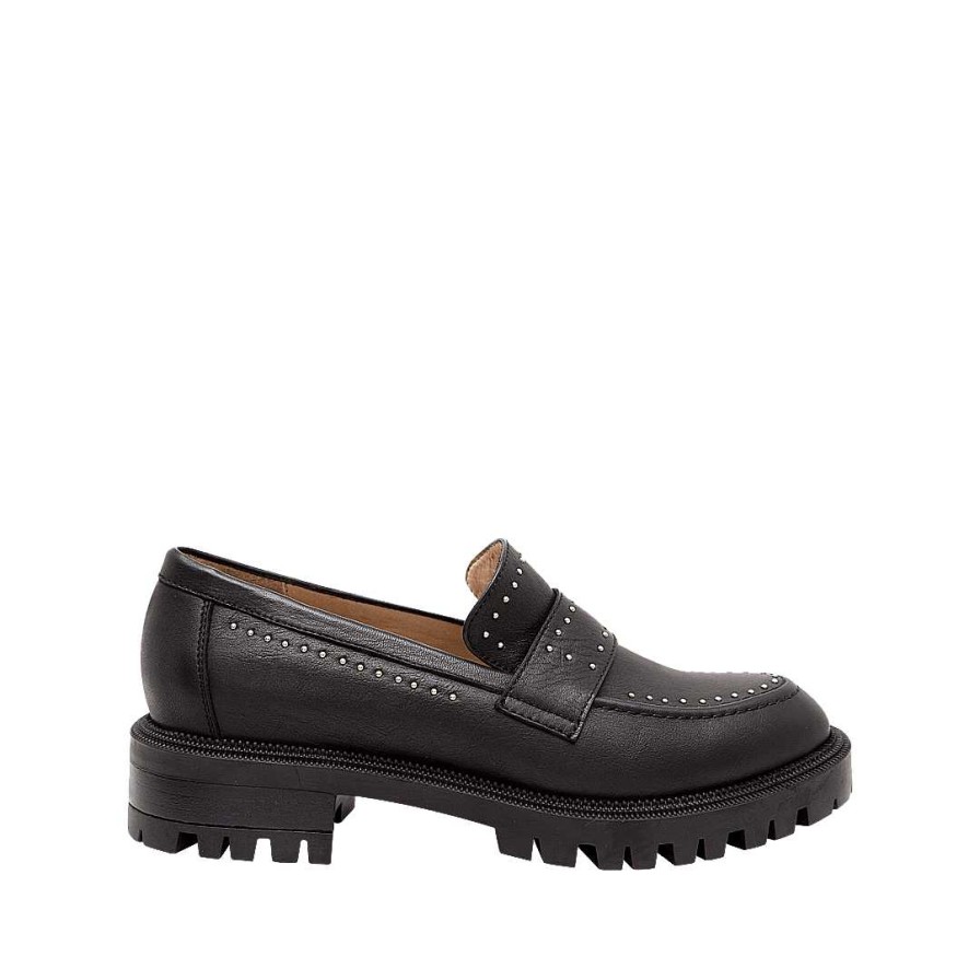 Zapatos Bon-Bonite | Mocasin De Plataforma Color Negro Onix