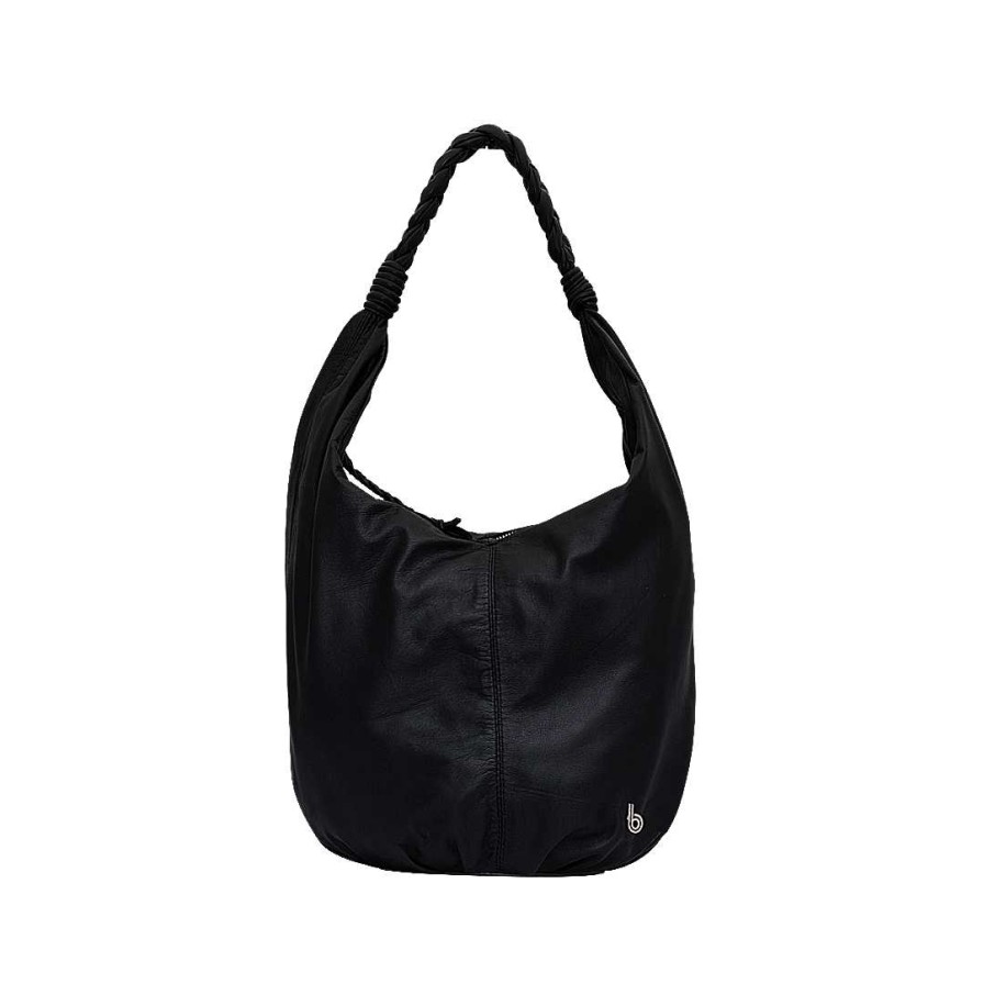 Bolsos Bon-Bonite | Cartera De Mano Estilo Hobo Bag Color Negro Onix En Cuero