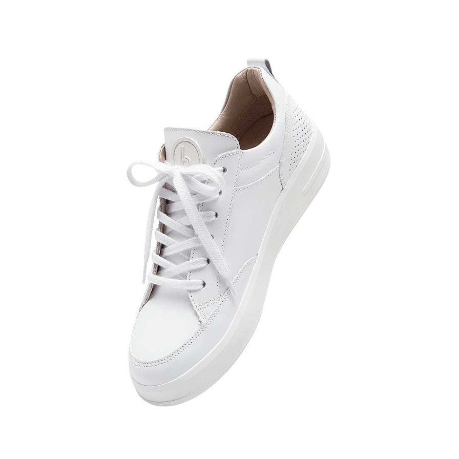 Zapatos Bon-Bonite | Tenis En Cuero Color Blanco Puro