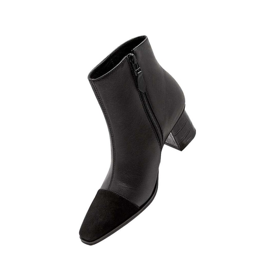 Zapatos Bon-Bonite | Botin En Cuero Color Negro Onix