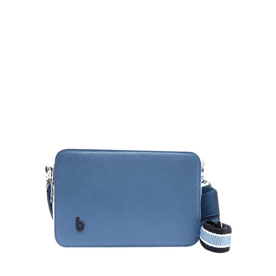 Bolsos Bon-Bonite | Manos Libres En Cuero Color Azul Cielo