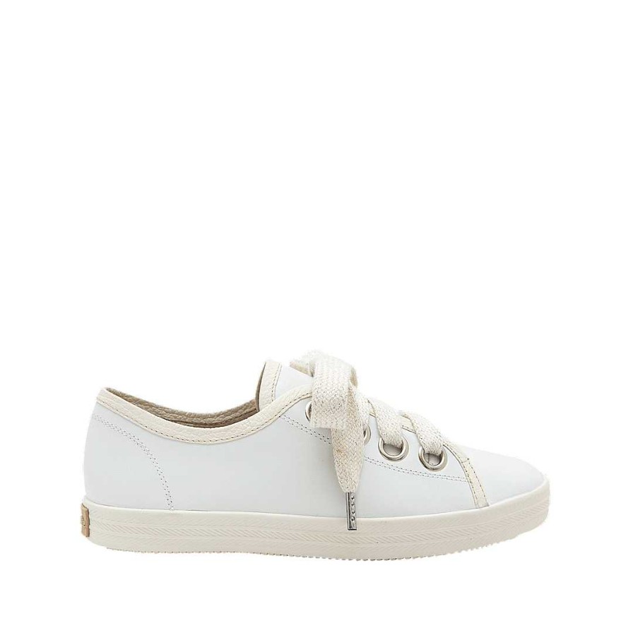 Zapatos Bon-Bonite | Tenis Clasicos En Cuero Color Blanco Crema