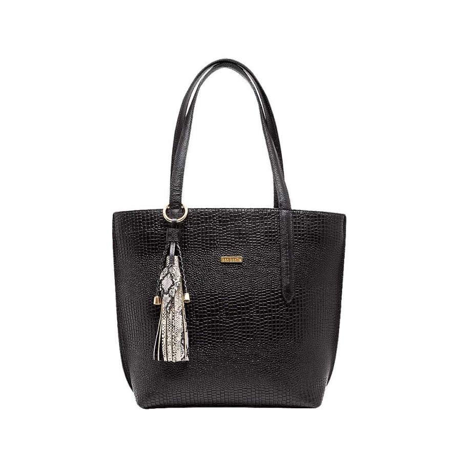 Bolsos Bon-Bonite | Cartera En Cuero Color Negro Onix