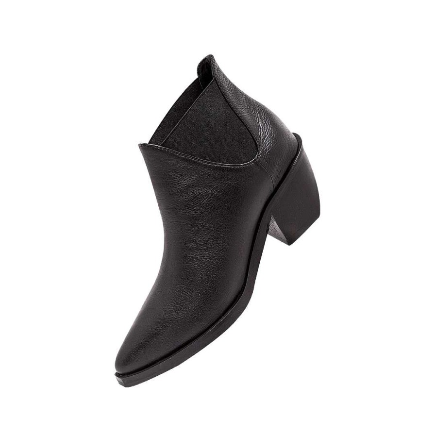 Zapatos Bon-Bonite | Botin En Cuero Color Negro Onix