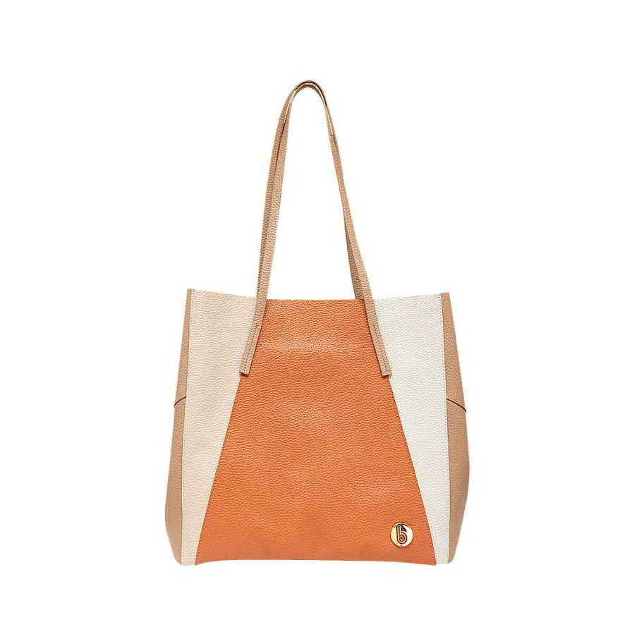 Bolsos Bon-Bonite | Cartera En Cuero Color Sandal Por Capuccino Y Caqui