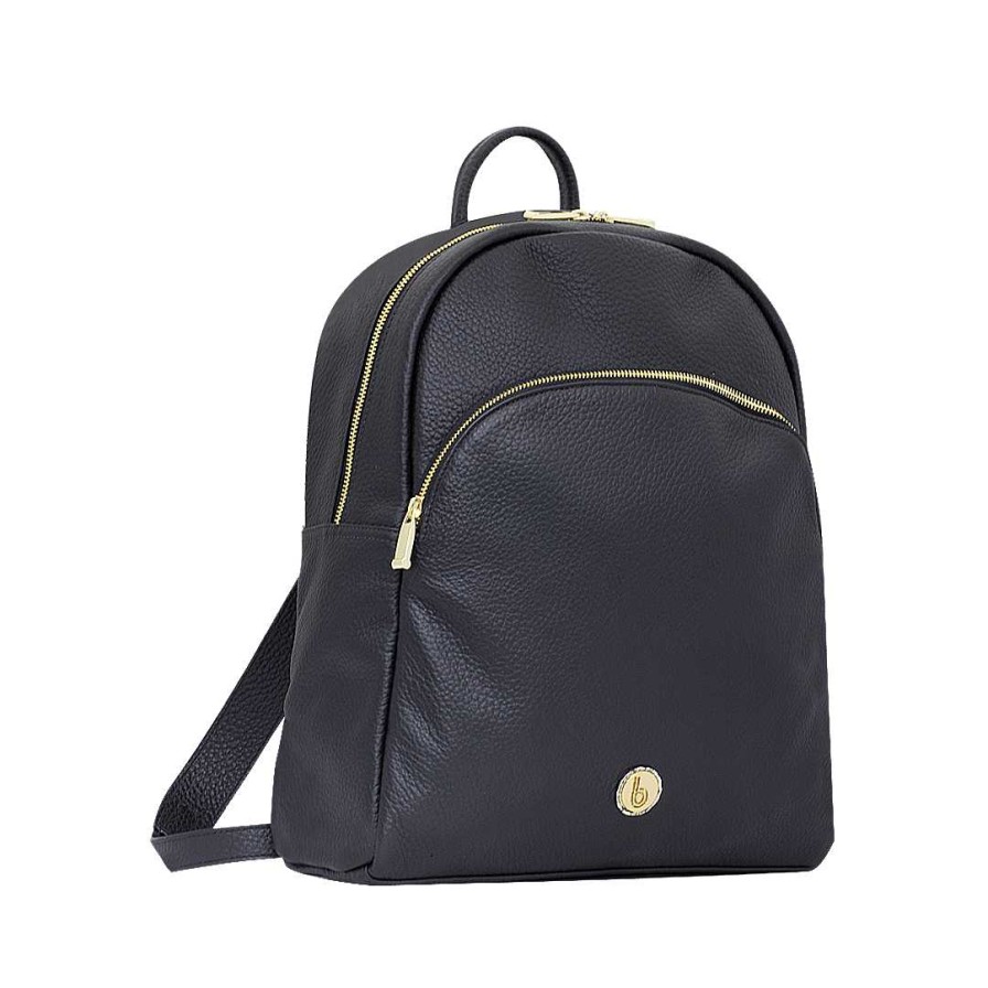 Bolsos Bon-Bonite | Morral Color Negro Onix En Cuero Napa