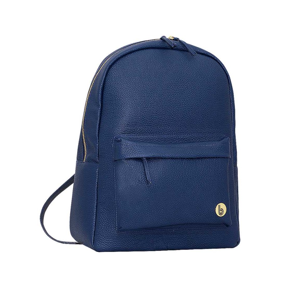 Bolsos Bon-Bonite | Morral En Cuero Napa Color Azul Medieval