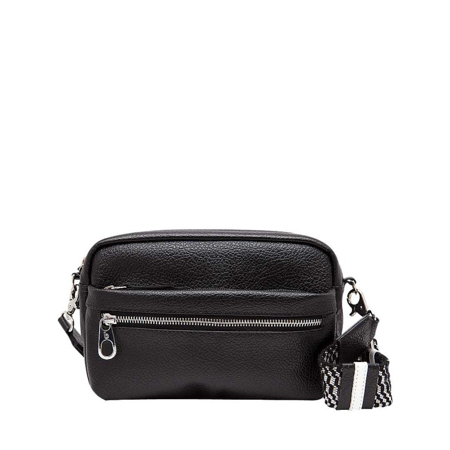 Bolsos Bon-Bonite | Manos Libres En Cuero Color Negro Onix