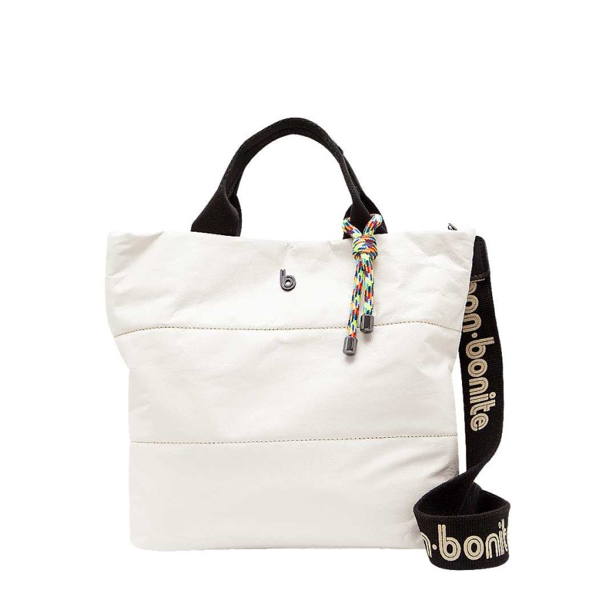 Bolsos Bon-Bonite | Cartera En Cuero Color Blanco Ostra