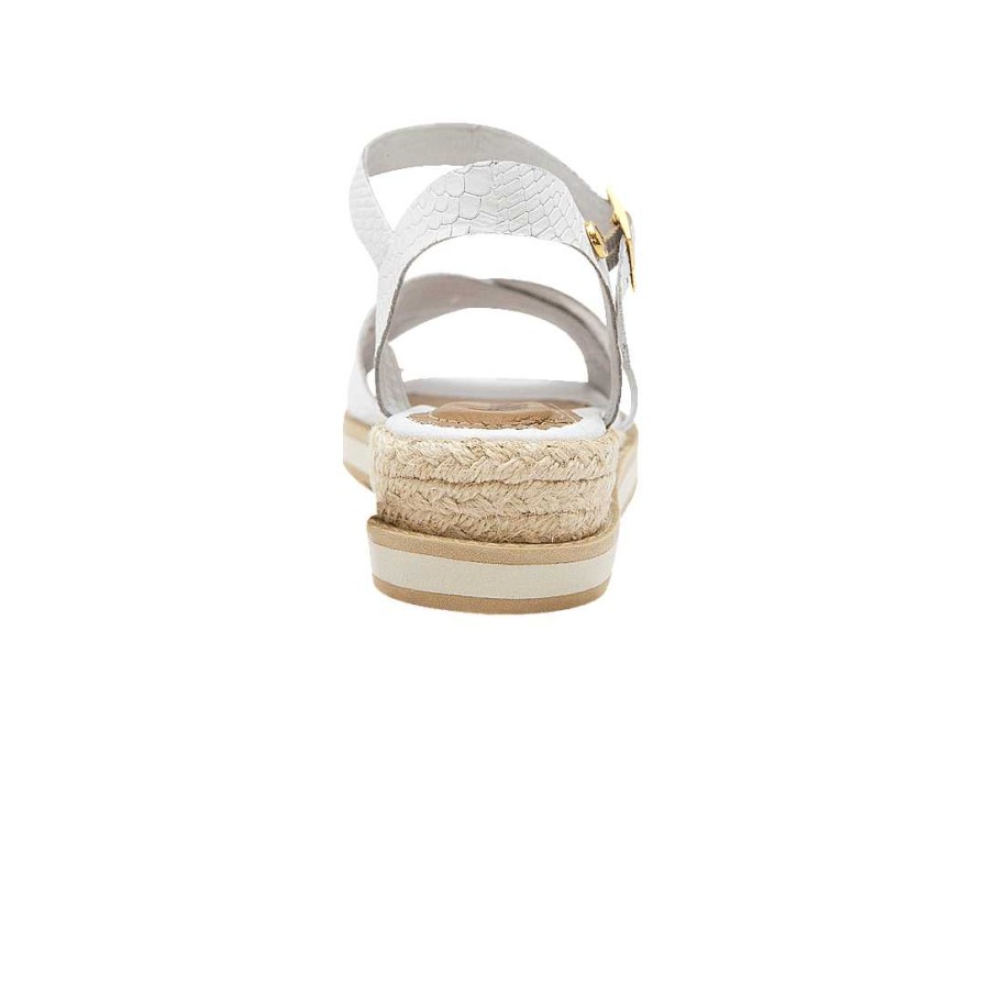 Zapatos Bon-Bonite | Espadrila En Cuero Color Blanco Puro