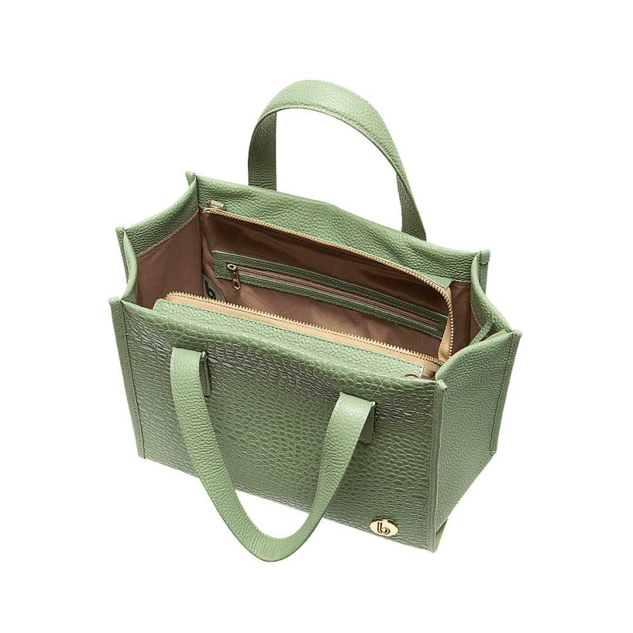 Bolsos Bon-Bonite | Cartera En Cuero Color Verde Sabila