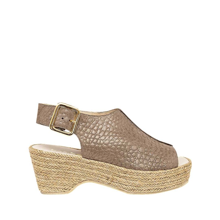 Zapatos Bon-Bonite | Espadrila En Cuero Color Luna