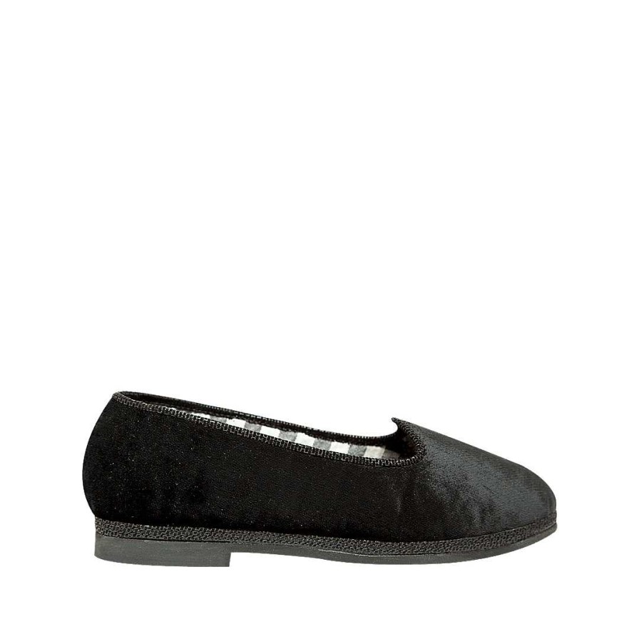 Zapatos Bon-Bonite | Baleta En Terciopelo Color Negro Onix