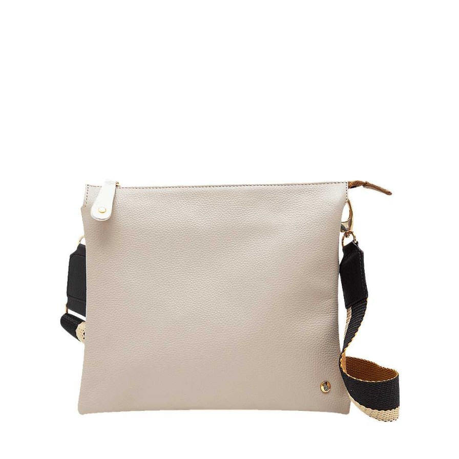 Bolsos Bon-Bonite | Manos Libres En Cuero Color Miel Por Blanco Puro