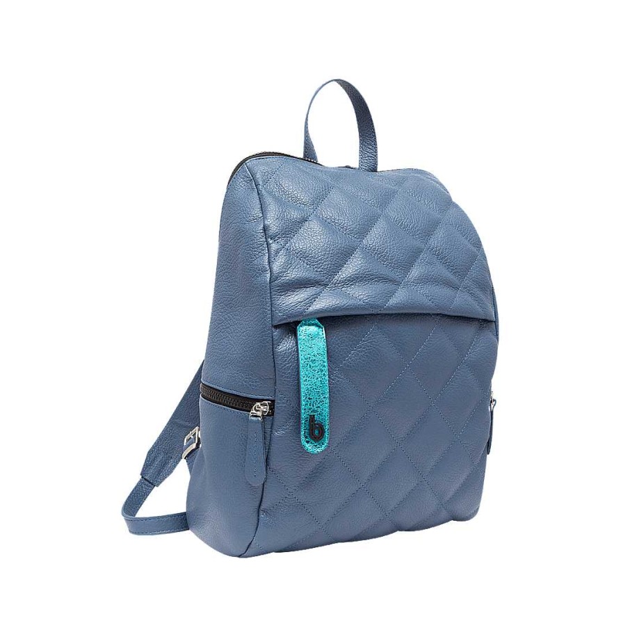 Bolsos Bon-Bonite | Morral En Cuero Color Azul