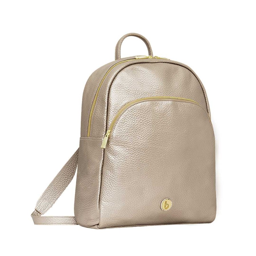 Bolsos Bon-Bonite | Morral Color Metal Arena En Cuero Napa