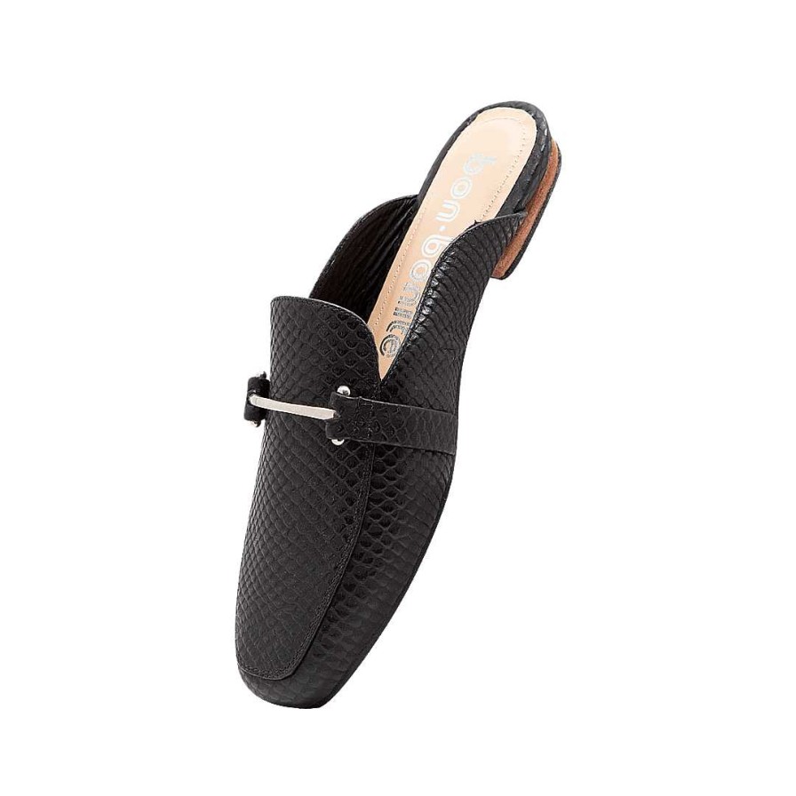 Zapatos Bon-Bonite | Zueco En Cuero Color Negro Onix